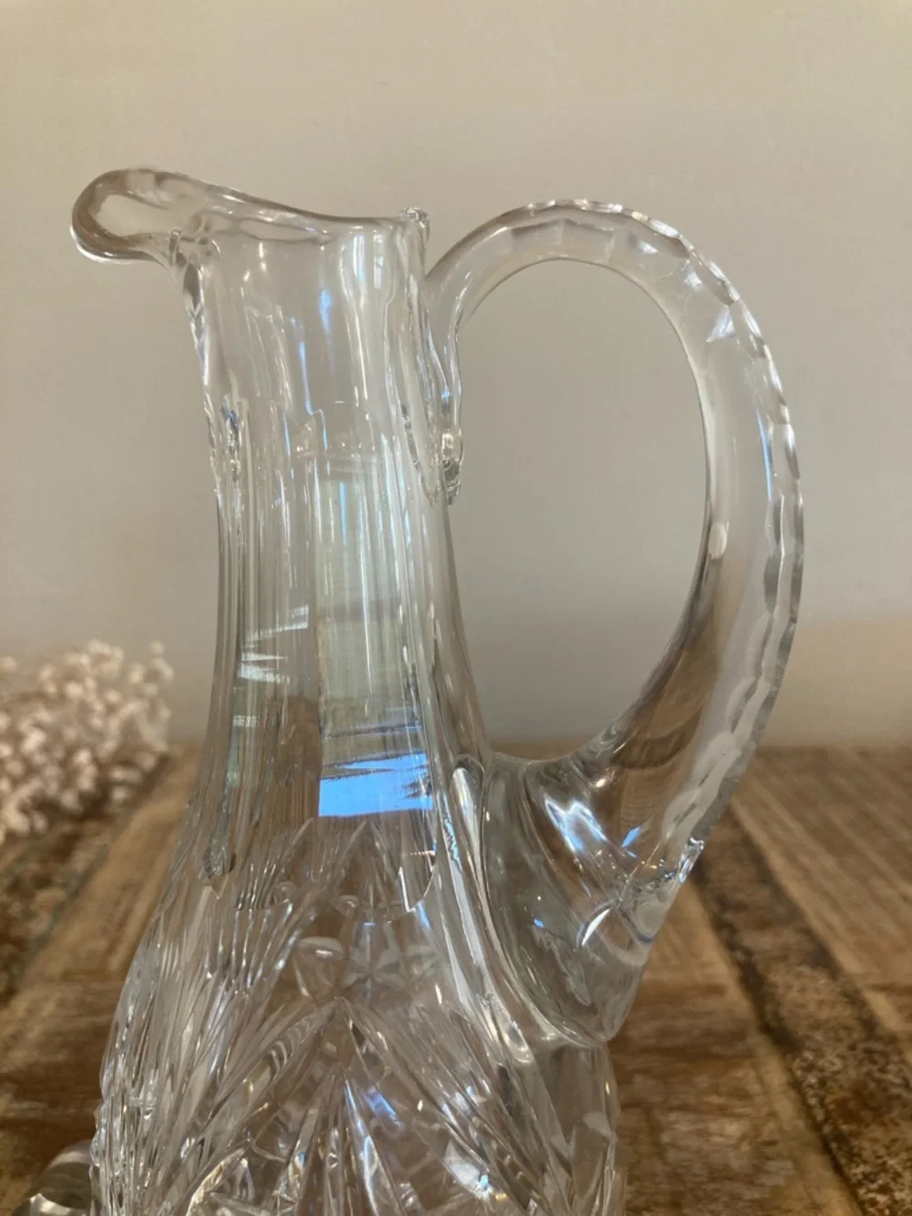 Cut Crystal Cruet Bottle with Stopper - 10”